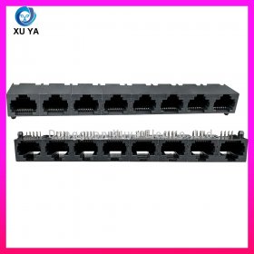1×8 单排 8 口全塑无灯 RJ45 连接器