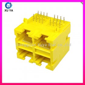 黄色四口 RJ45 连接器