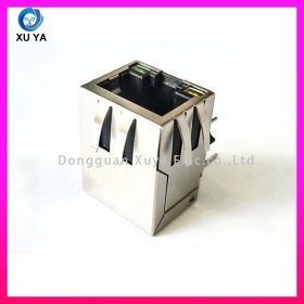 带灯带屏蔽翼百兆 RJ45 连接器