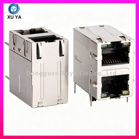 双口 RJ45 连接器 以太网插座