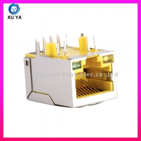 卧式百兆 RJ45 网口 黄色内芯 双 LED 指示灯