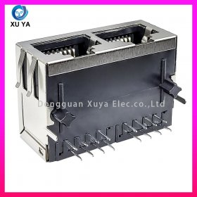 双口集成带滤波 RJ45 网络接口通信连接器