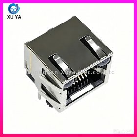 180 度单口 RJ45 8P8C 带 LED 双耳直插网口