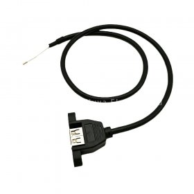 带固定座 USB A 母座转 2P 端子连接线
