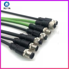 M12 防水连接器线束 公母对插